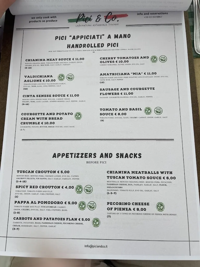 Menu_Pici & Co. - Pastificio con Sala Degustazione_Foiano della Chiana_image_2