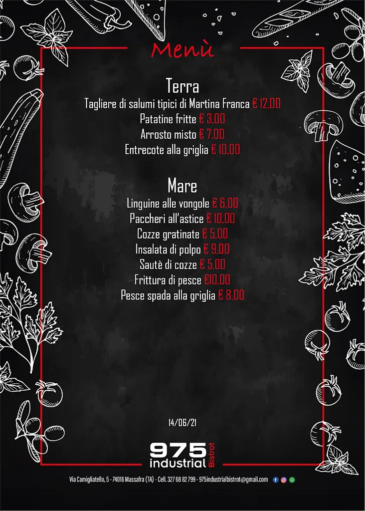 Menu_975 Industrial Bistrot_Massafra_image_4