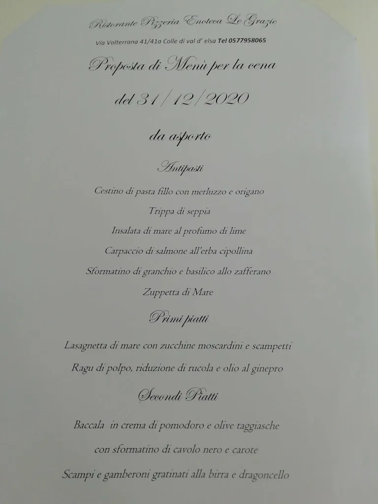 Menu_Pizzeria Ristorante Enoteca Le Grazie_Colle di Val d'Elsa_immagine_1