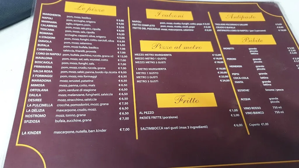 Menu_Pizzeria L'Oro Di Napoli_Colle di Val d'Elsa_image_1