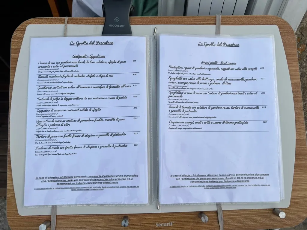 Menu_La grotta del pescatore,ristorante l angolo di Napoli_Giglio Castello_image_1