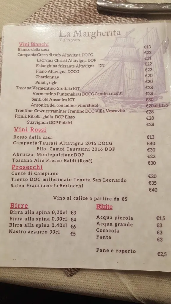 Menu_Ristorante La Margherita Isola del Giglio_Giglio Castello_image_1