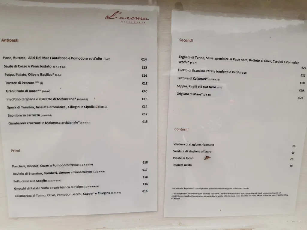 Menu_L'Aroma ristorante_Giglio Castello_image_3