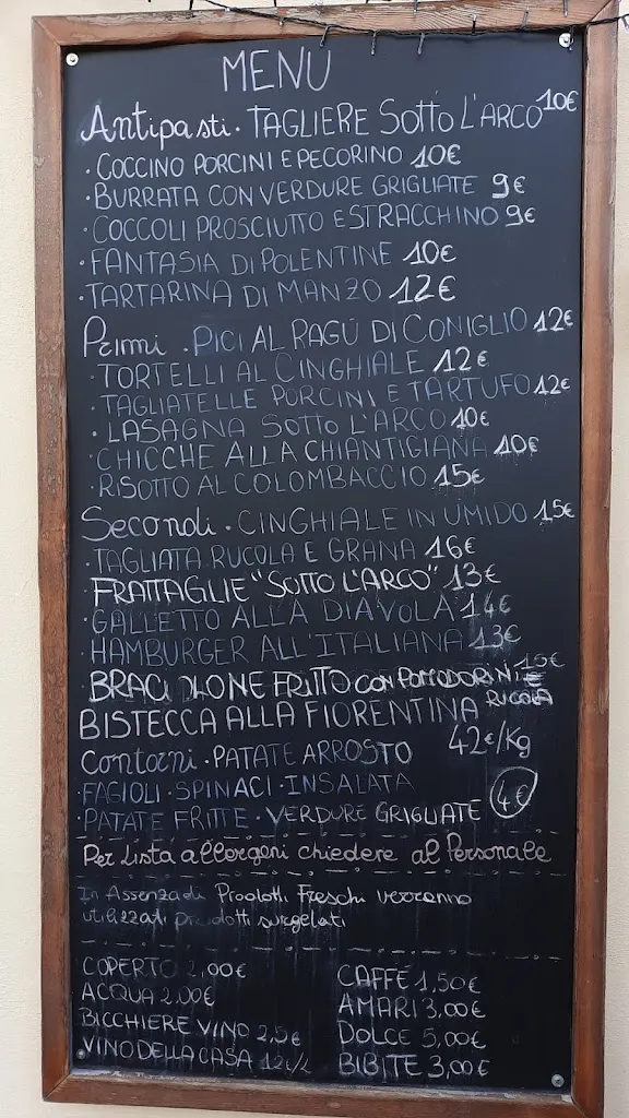 Menu_Ristorante Trattoria Sotto L' Arco_Greve in Chianti_immagine_4