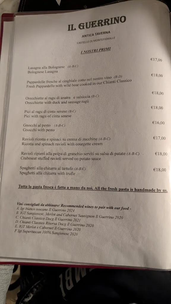 Menu_Antica trattoria Il Guerrino_Greve in Chianti_image_2