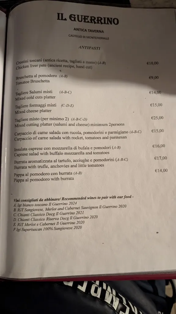 Menu_Antica trattoria Il Guerrino_Greve in Chianti_image_3