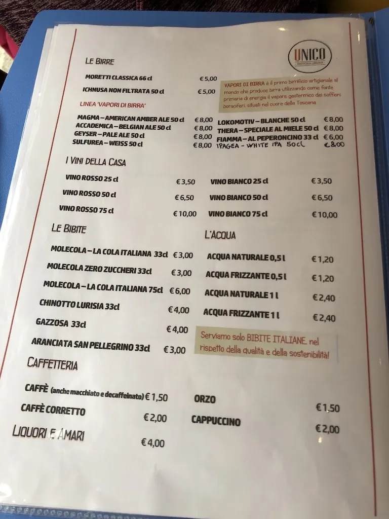 Menu_UNICO - Trattoria urbana_Follonica_image_2