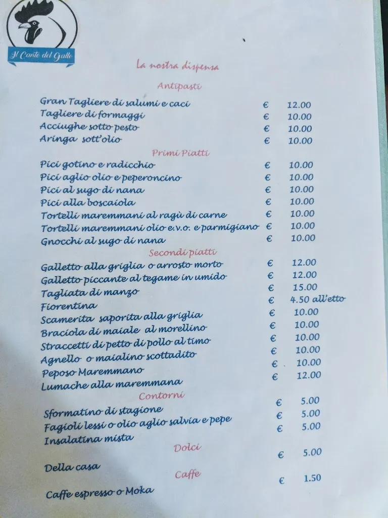 Menu_Il Canto del Gallo_Grosseto_image_1