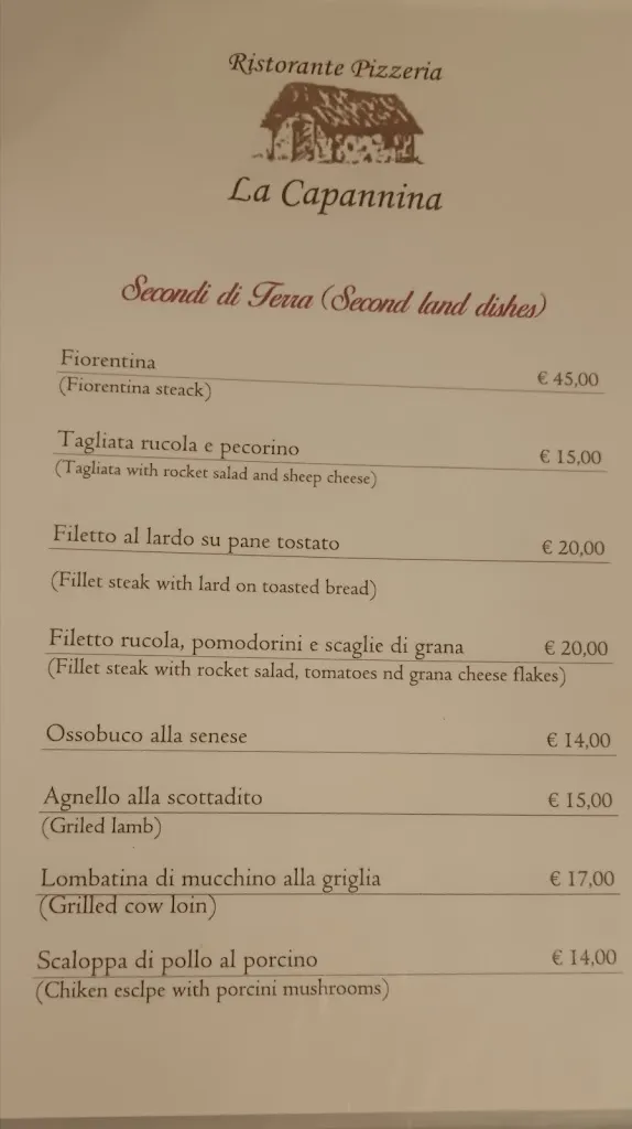 Menu_Ristorante Pizzeria La Capannina_Isola D'Arbia_immagine_2