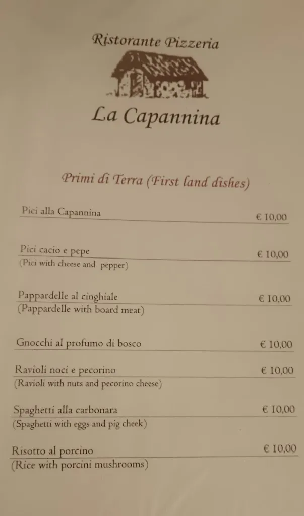 Menu_Ristorante Pizzeria La Capannina_Isola D'Arbia_immagine_3