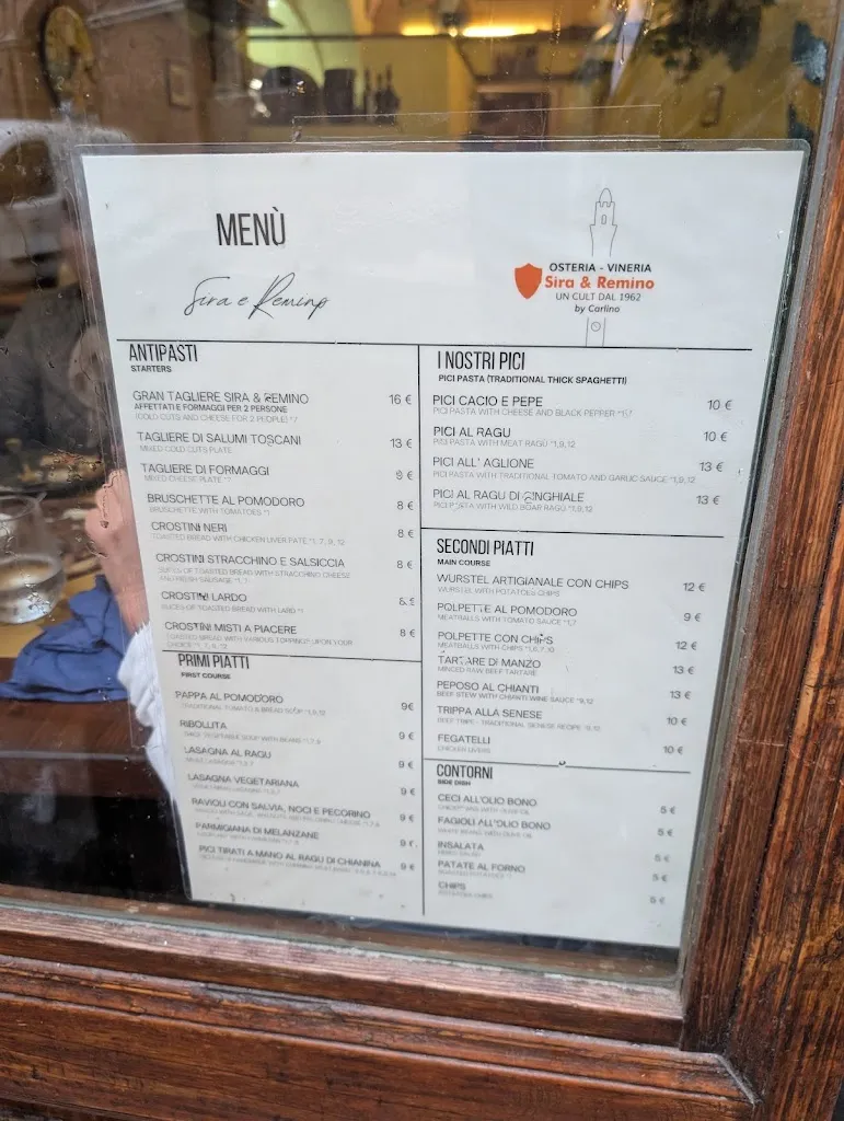 Menu_Sira e Remino - L'Osteria a Siena_Isola D'Arbia_image_2