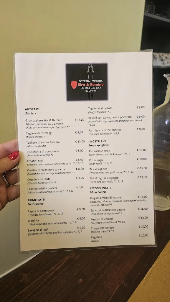 Menu_Sira e Remino - L'Osteria a Siena_Isola D'Arbia_image_4