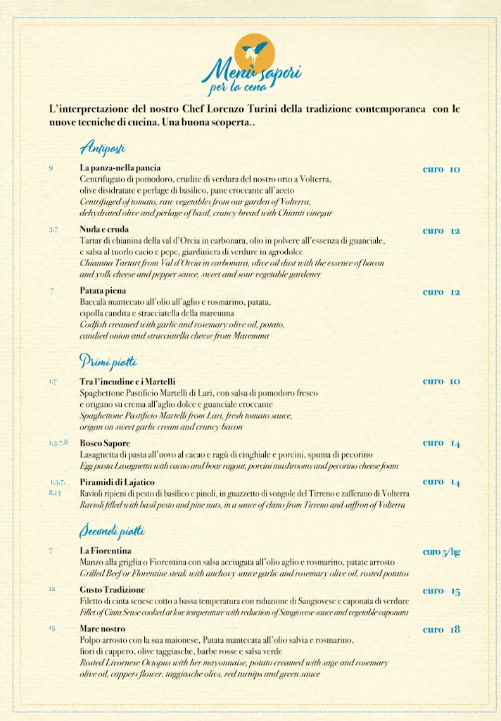 Menu_Il Maramaldo Bed&Breakfast-Restaurant_Lajatico_image_1