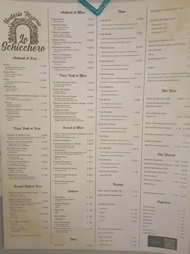 Menu_Ristorante Pizzeria Lo Schicchero_Lucignano_image_1