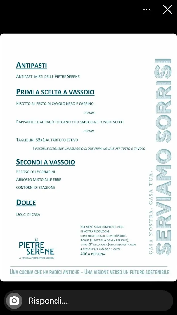 Menu_Le Pietre Serene_Loro Ciuffenna_image_1