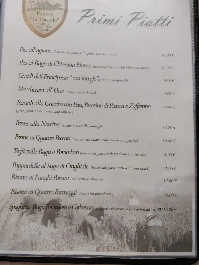 Menu_PODERE LE CASELLE di Pecchi Carolina & C. s.n.c._Marciano della Chiana_image_3