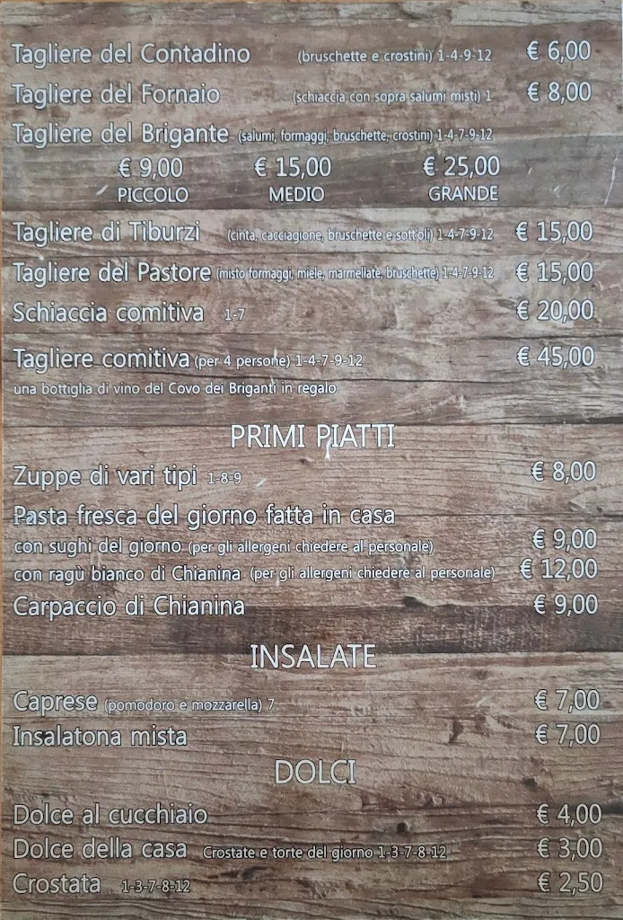 Menu_Il Covo dei Briganti a Manciano_Manciano_image_3