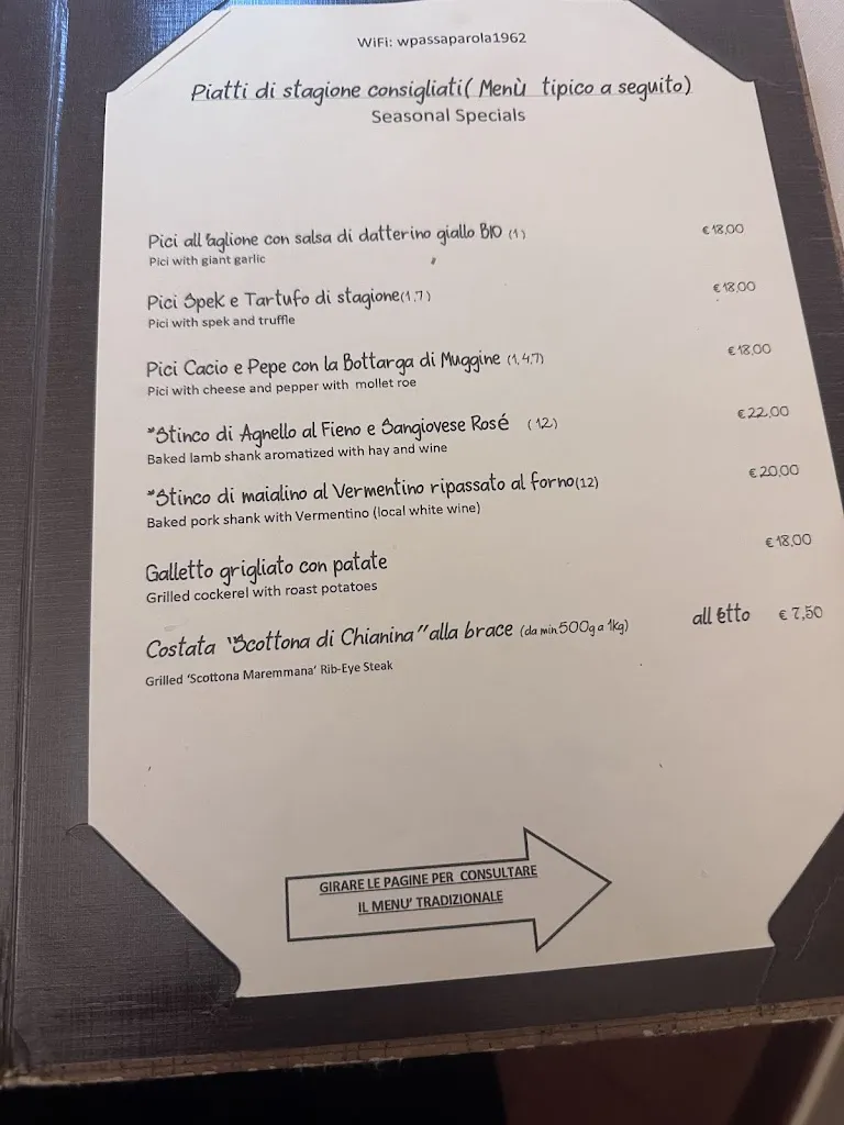 Menu_Osteria Passaparola Nell'Antico Frantoio_Manciano_image_1