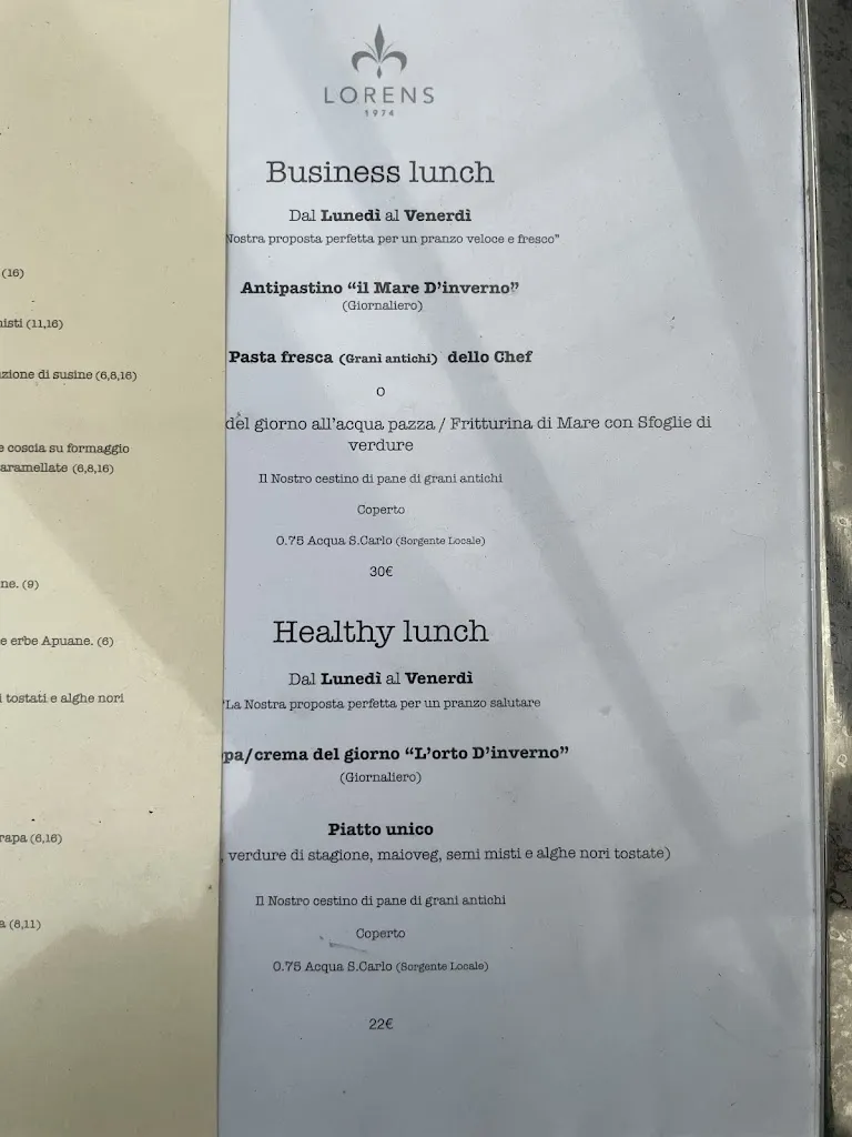 Menu_Ristorante Lorens - Cocktail bar 68'_Marina di Massa_image_2