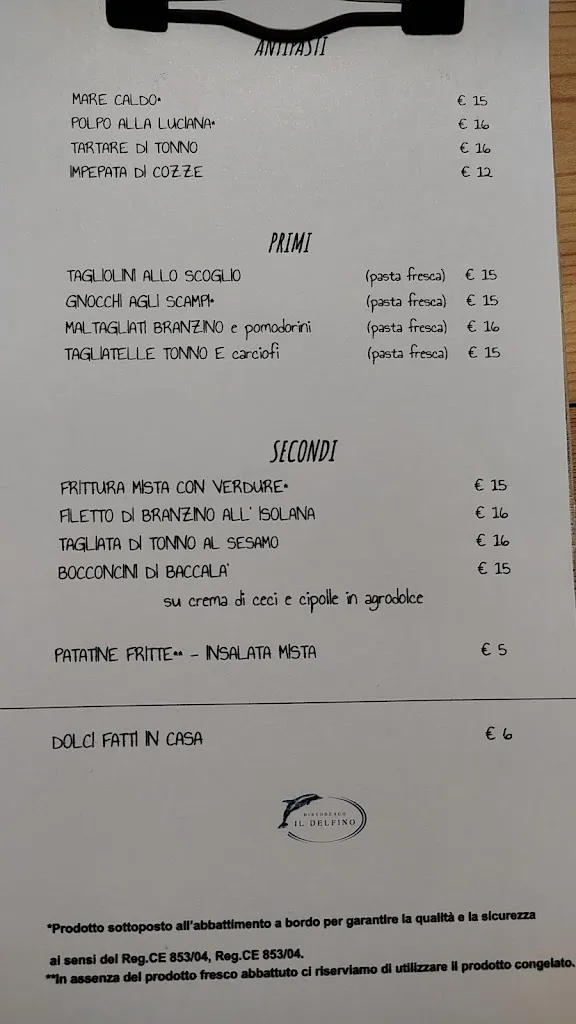 Menu_Ristorante Bagno Delfino_Marina di Massa_image_1