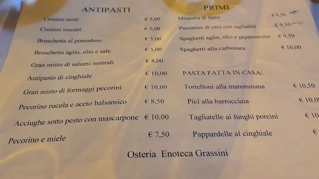 Menü_Osteria Enoteca Grassini_Massa Marittima_Bild_1