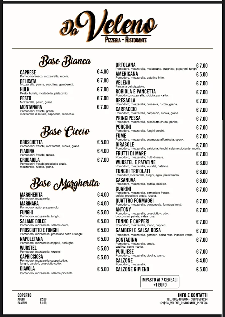 Menu_Da “Veleno” | Bar, Pizzeria & Ristorante_Montalbano_image_1