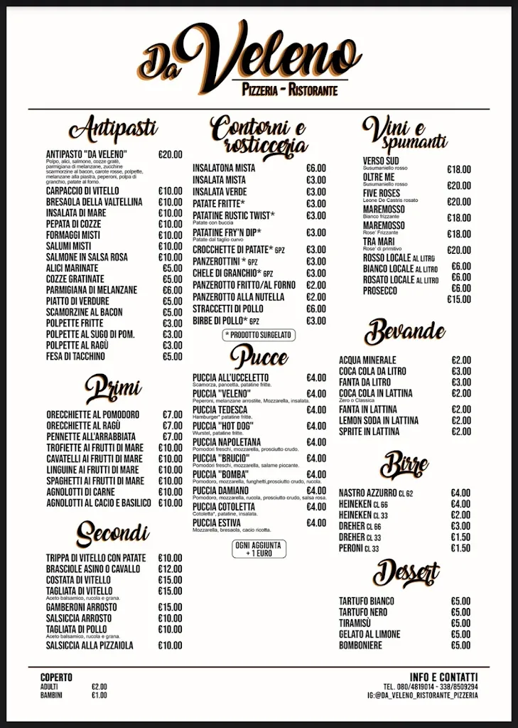 Menu_Da “Veleno” | Bar, Pizzeria & Ristorante_Montalbano_image_2
