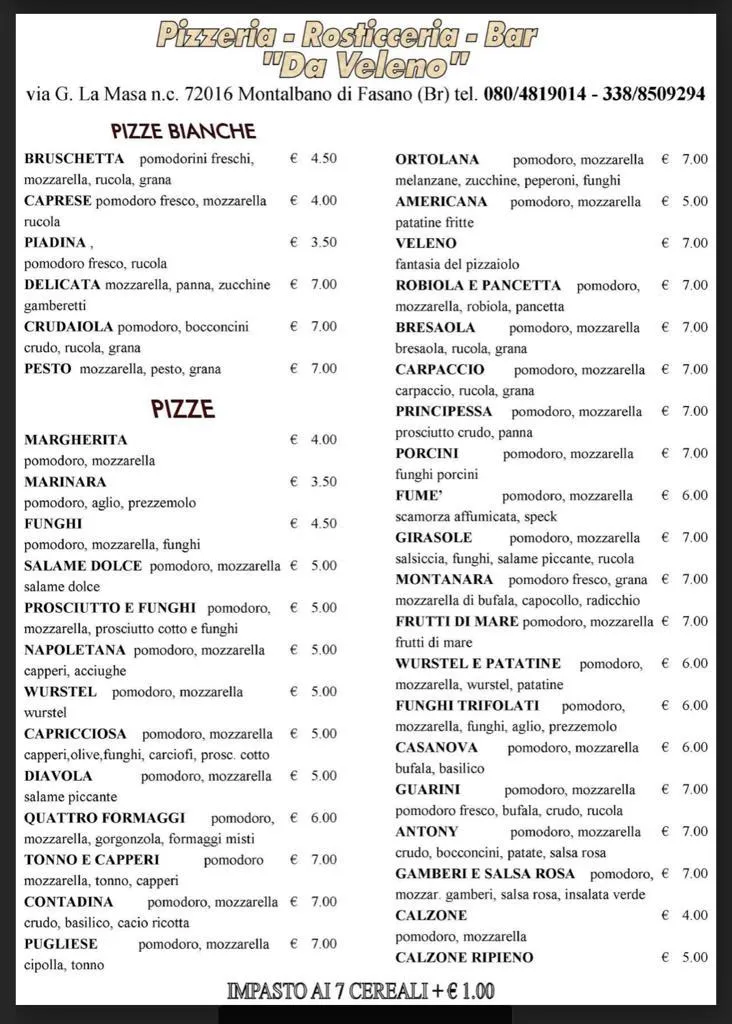 Menu_Da “Veleno” | Bar, Pizzeria & Ristorante_Montalbano_image_3