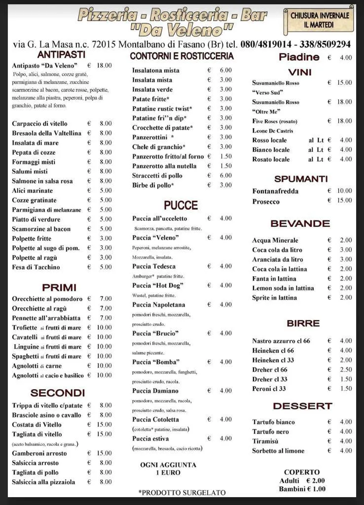 Menu_Da “Veleno” | Bar, Pizzeria & Ristorante_Montalbano_image_4