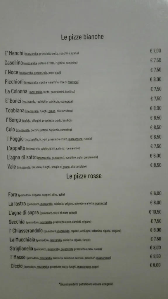 Menü_La Bottega di Tobbiana Ristorante Pizzeria Merende_Montale_Bild_1