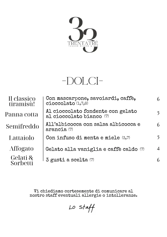 Menu_Trentatré Tuscan Bistrò & Bar_Montemignaio_image_1