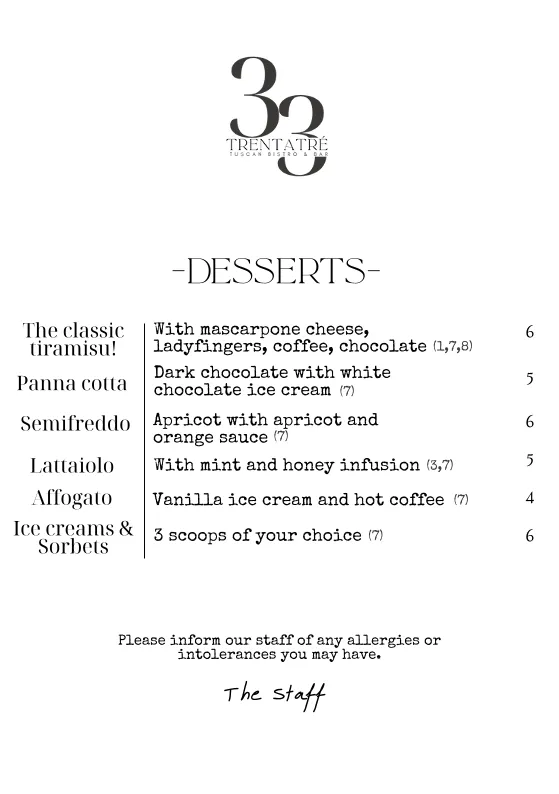 Menu_Trentatré Tuscan Bistrò & Bar_Montemignaio_image_2