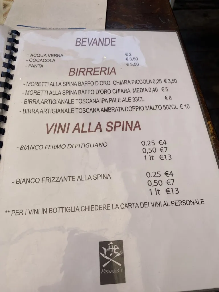 Menu_Piranha's Home Made Restaurant_Monte Argentario_image_3