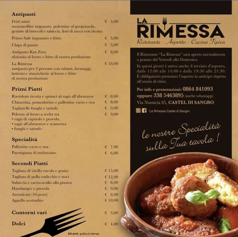 Menu_La Rimessa - Ristorante_Castel di Sangro_immagine_1