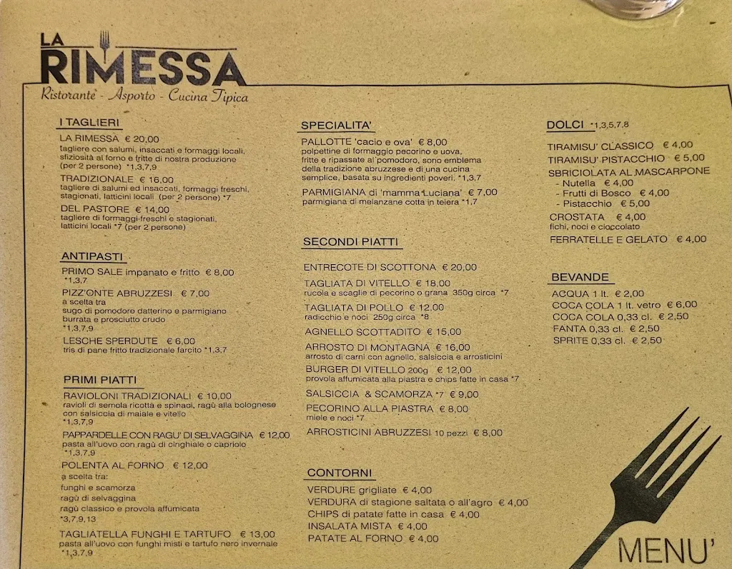 Menu_La Rimessa - Ristorante_Castel di Sangro_immagine_2