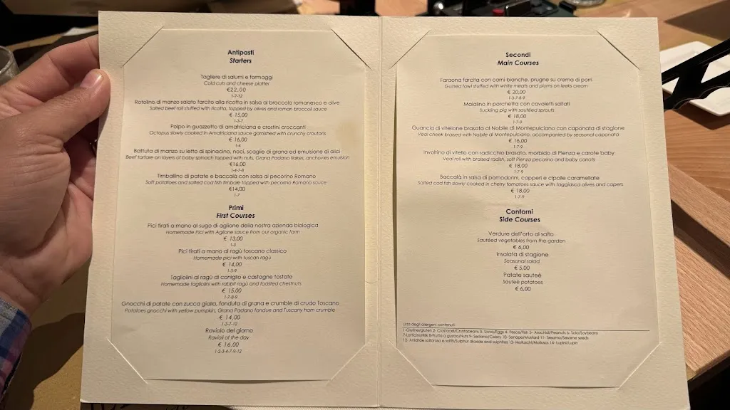 Menü_Antica Trattoria Il Marzocco_Montepulciano_Bild_1