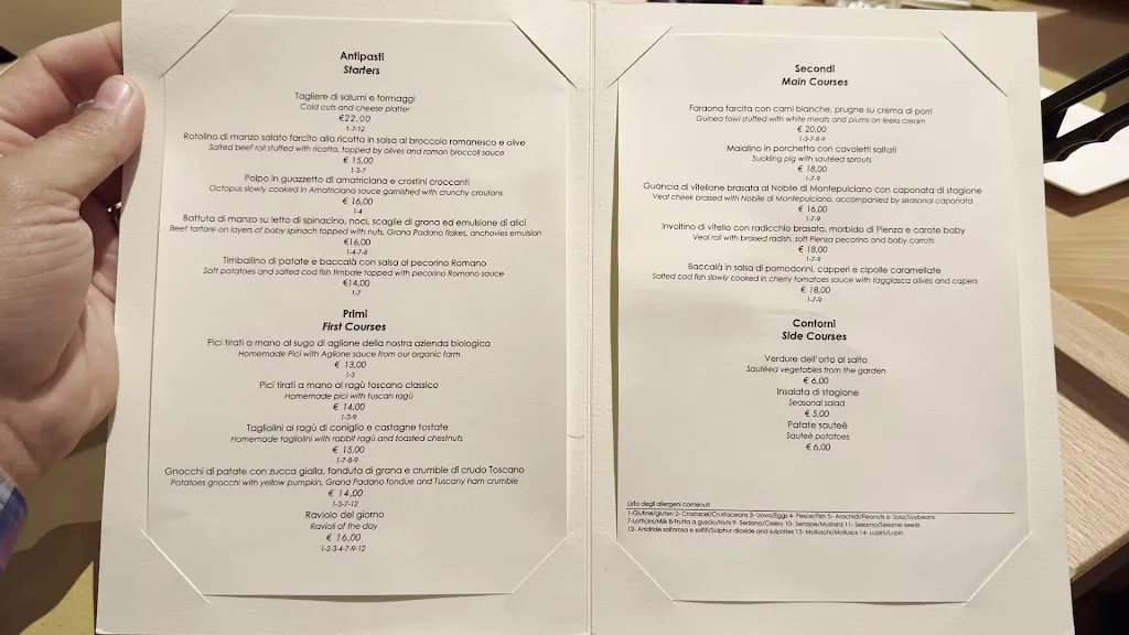Menü_Antica Trattoria Il Marzocco_Montepulciano_Bild_4