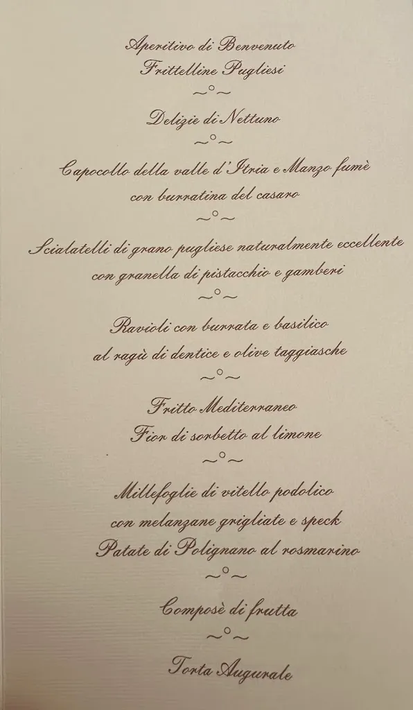 Menu_La Conchiglia Ricevimenti_Mola di Bari_immagine_1