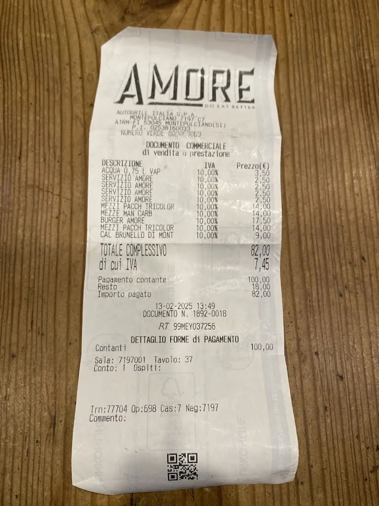 PDC114_AMORE Do Eat Better - Autogrill Montepulciano Est_Montepulciano Stazione_recensione