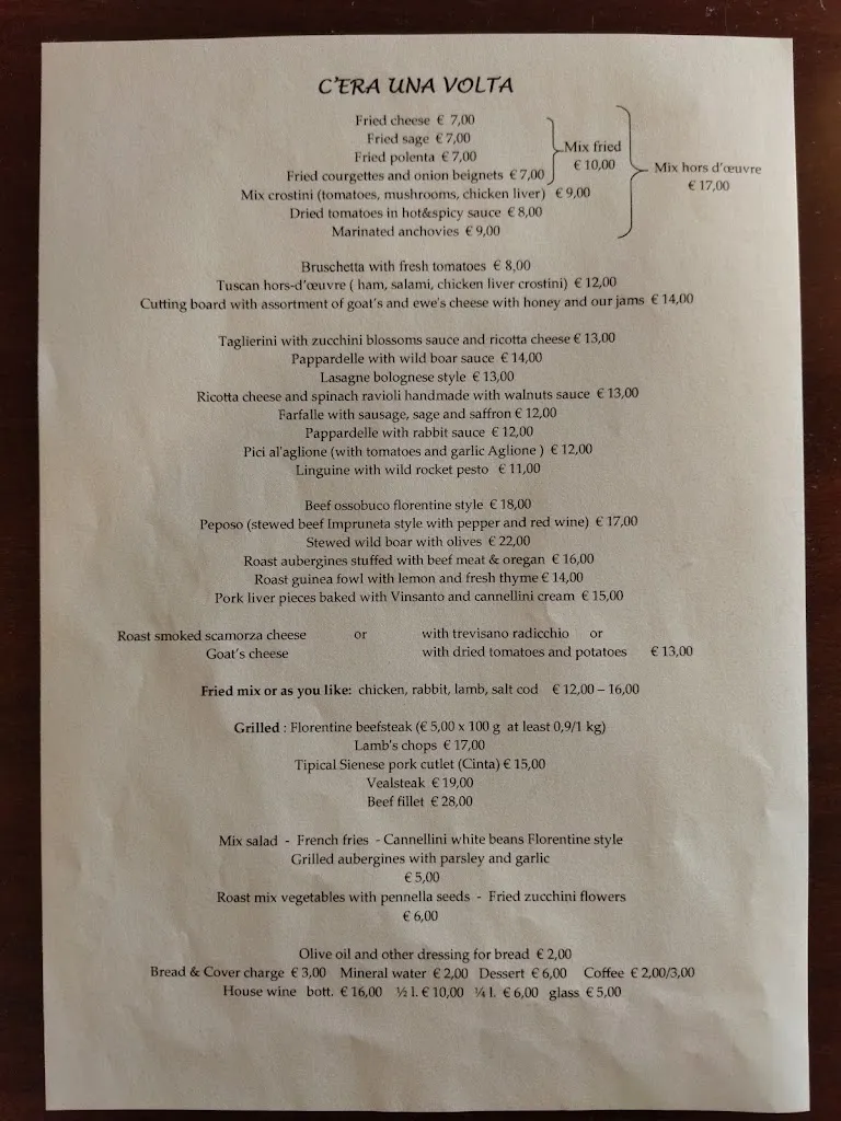 Menu_Ristorante C'era Una Volta_Montespertoli_image_1
