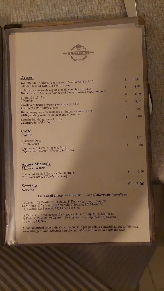 Menu_L'Osteria, Via Mazzini 6 - Orbetello_Orbetello_immagine_2