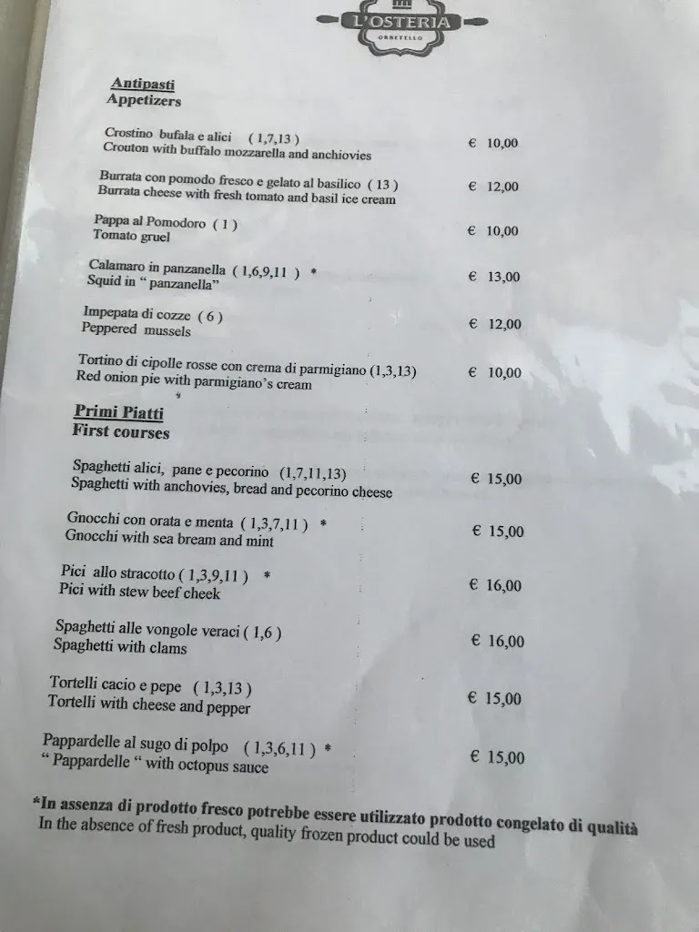 Menu_L'Osteria, Via Mazzini 6 - Orbetello_Orbetello_immagine_3