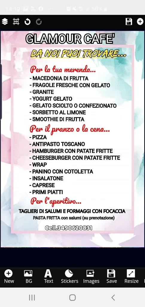 Menu_Glamour Cafe_Piazza al Serchio-San Michele_image_2