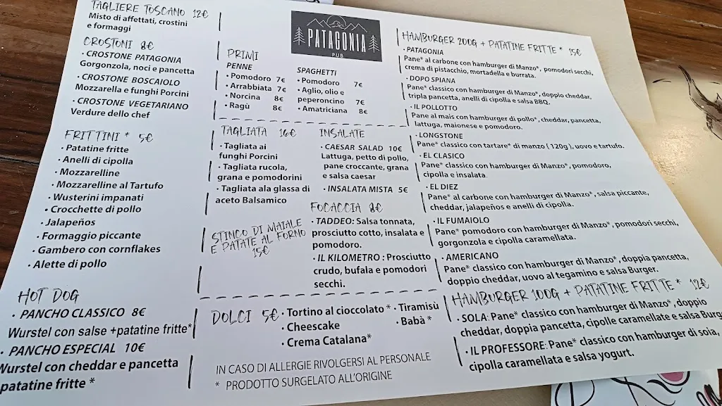 Menu_Patagonia Pub_Pieve Santo Stefano_image_1