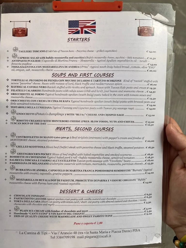 Menu_La Cantina Di Tipì_Pisa_image_1