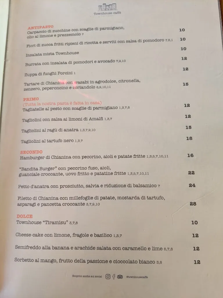 Menu_La Bandita Townhouse Hotel_Pienza_immagine_2