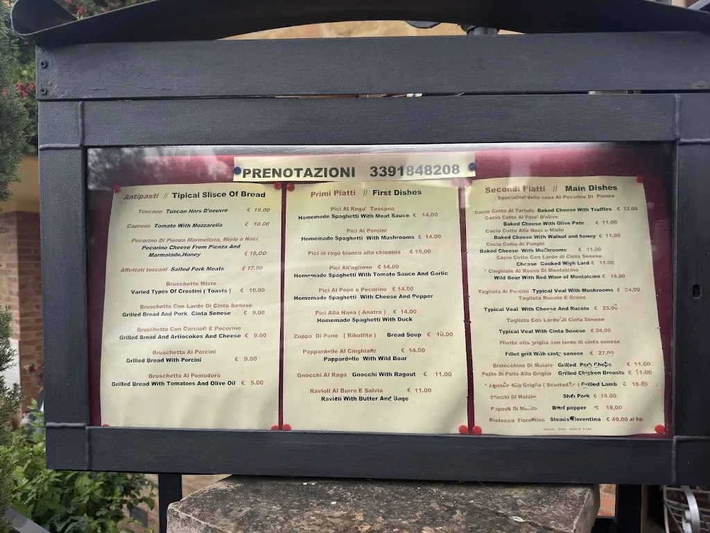 Menu_Trattoria La Chiocciola_Pienza_image_1