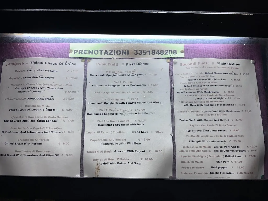 Menu_Trattoria La Chiocciola_Pienza_image_4