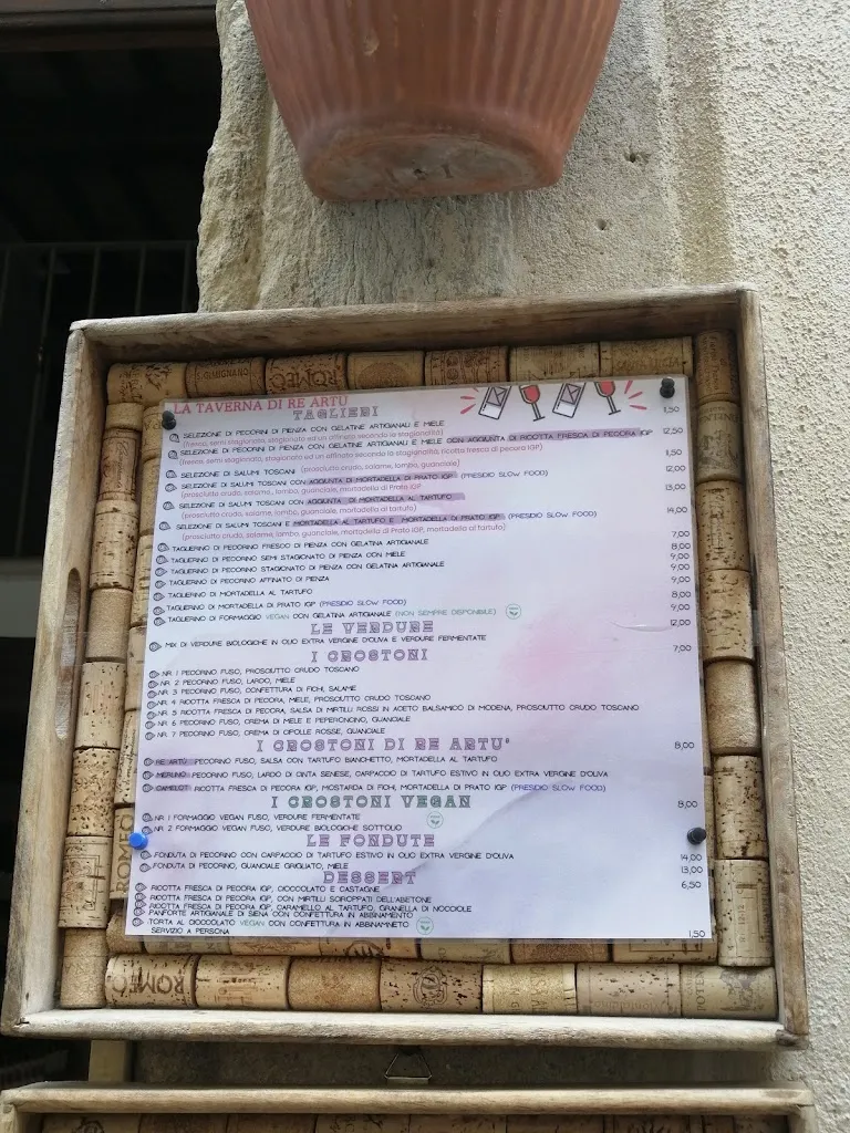 Menu_La taverna di Re Artù_Pienza_immagine_2
