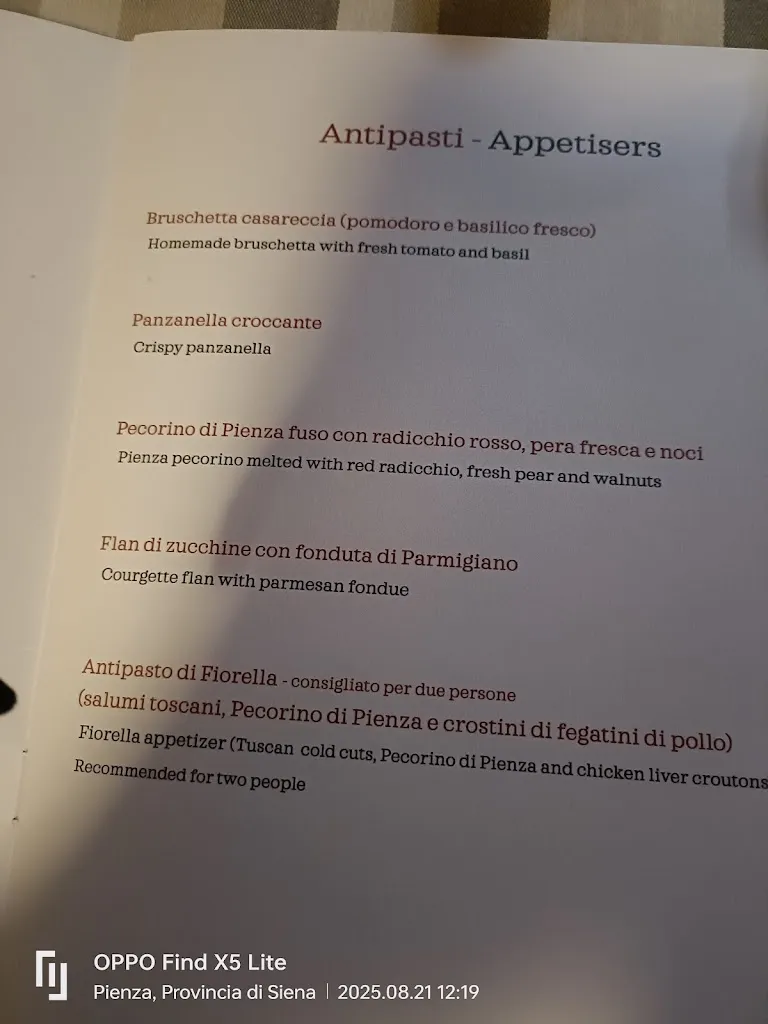 Menu_Trattoria da Fiorella_Pienza_image_1